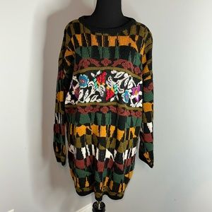 Rochelle California Vintage Multicolor Knitted Crew Neck Sweater Men’s XL